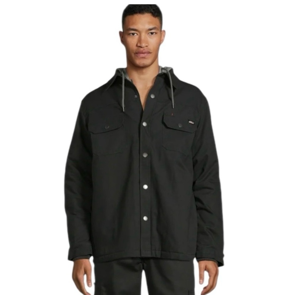 Genuine Dickies Black Fleece Lined Hooded Jacket